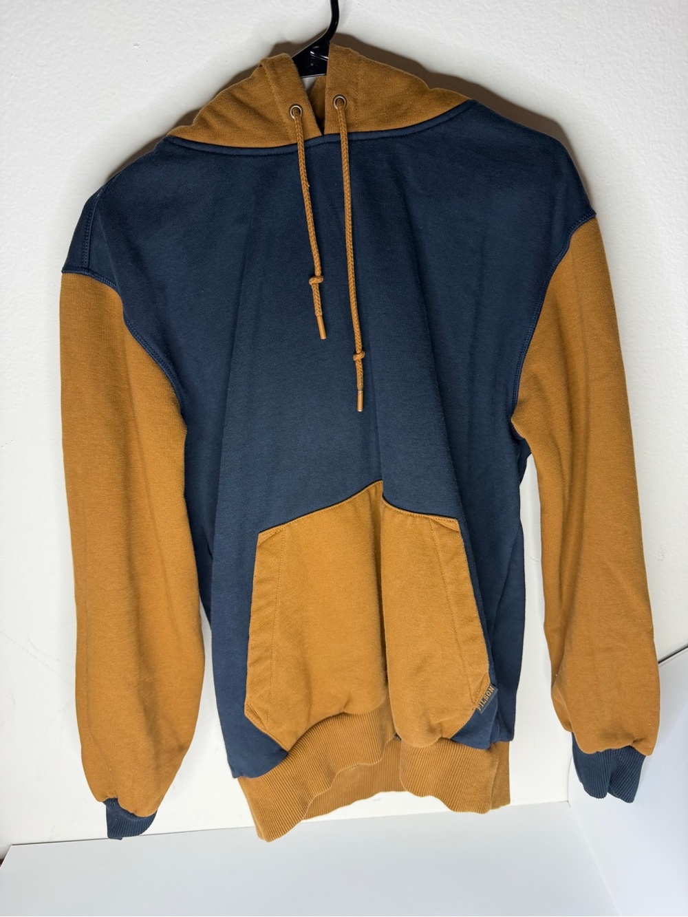 Filson Prospector Fleece Hoodie Men's Size S color Navy Whisky outdoor hunter